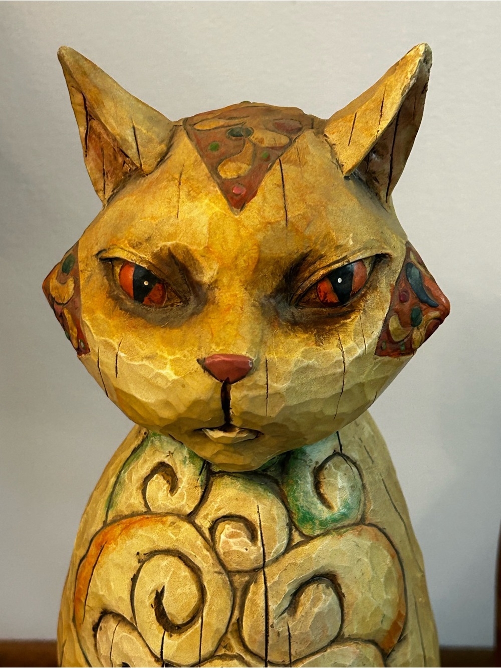 Heartwood Creek Jim Shore Enesco Tall Orange Quilted Cat Sculpture Statue - Picture 8 of 10